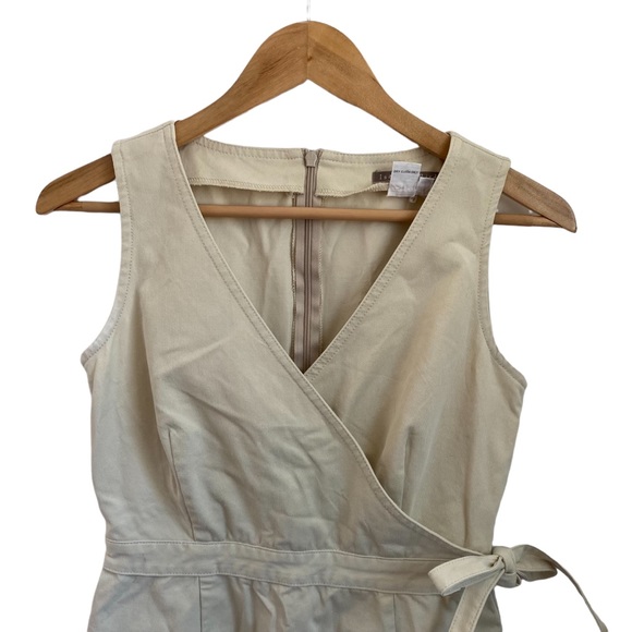 Isabella Bird Anthropologie Cream/ Beige Dress with Side Tie and V-neck - Picture 3 of 6